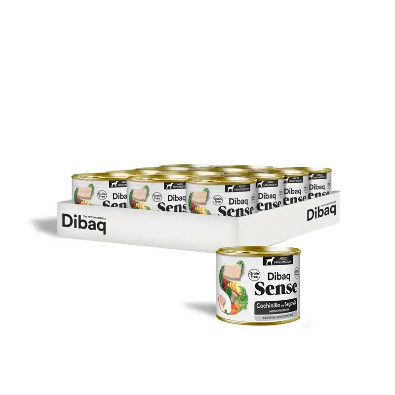 Dibaq Sense - Comida Húmida para Cães - Leitão de Segóvia, 12 x 190 g