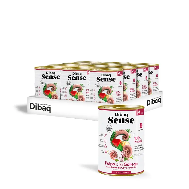 Dibaq Sense Comida Húmida para Cães Sem Cereais – Polvo à Galega, 12 x 380 g