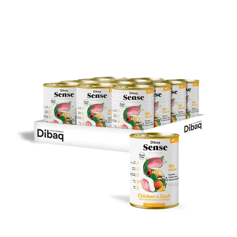 Dibaq Sense Comida Húmeda Perros Pollo Y Pato, 12 x 380 gr