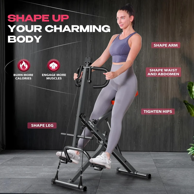 Squat Machine for Home Gym, Squat Assist Trainer, Rowing Machine