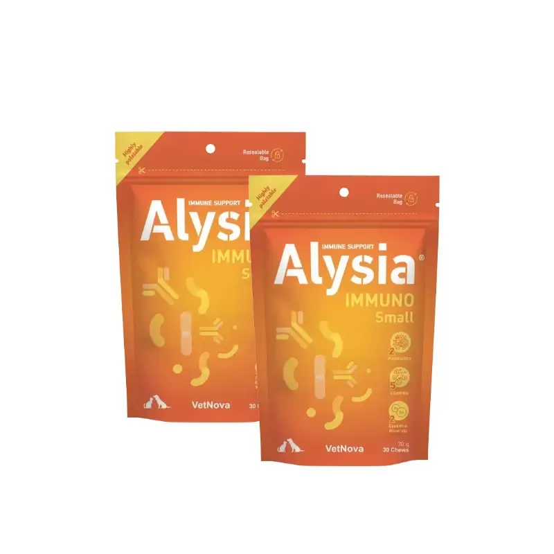 Alysia, suplemento imunológico para cães, 30 pastilhas mastigáveis, embalagem de 2