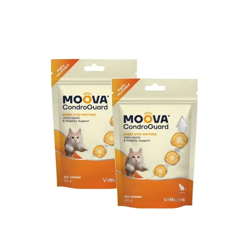 Moova Condroguard para gatos, 30 comprimidos mastigáveis, embalagem de 2