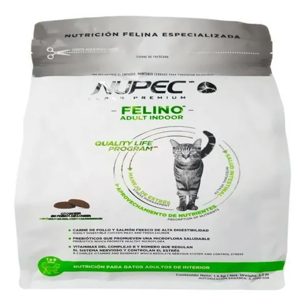 NUPEC Felino Adult Indoor – 1.5 kg, 3 kg y 5 kg