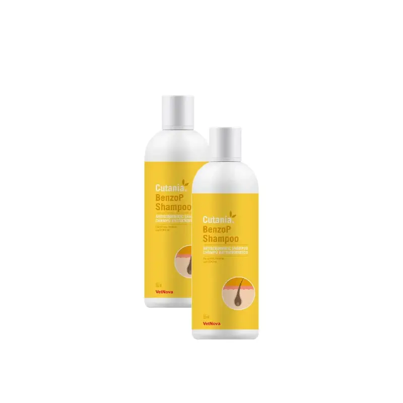 Vetnova Cutania BenzoP Champô 355 ml, embalagem de 2