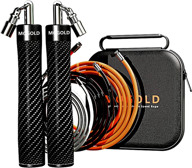 Weighted Jump Rope for Men Women -Interchangeable 1/5lb 1/4lb 1/2lb Heavy jump ropes