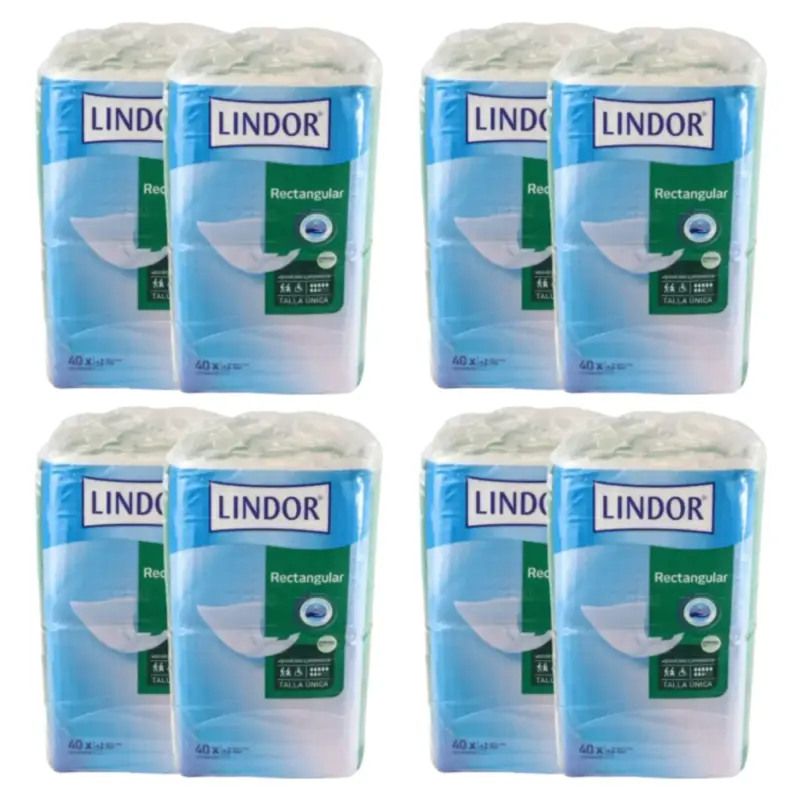Lindor Pañales Rectangular Super Noche, Pack 4 x 80 unidades