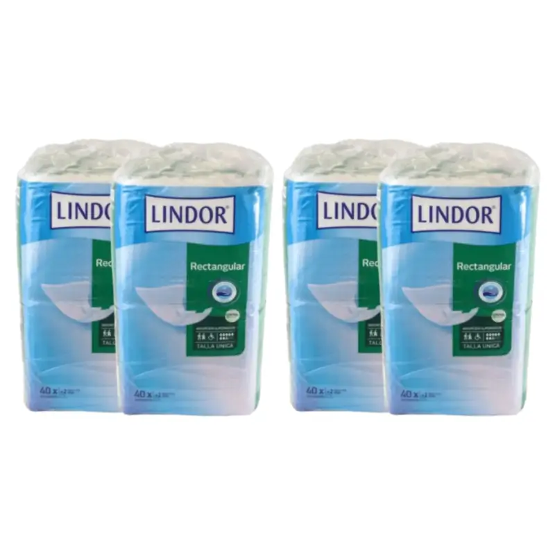 Lindor Pañales Rectangular Super Noche, Pack 2 x 80 unidades