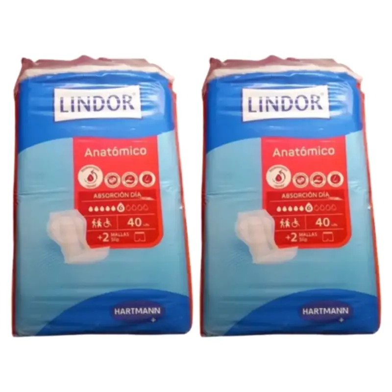 Lindor Pañales Anatómico Noche, Pack 2 x 80 unidades