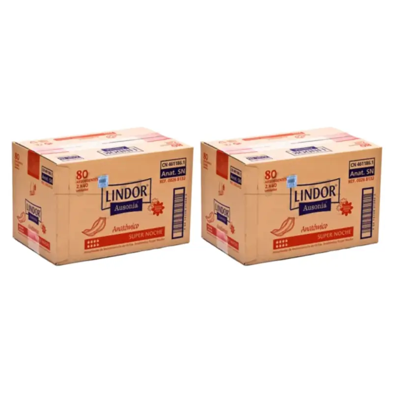 Lindor Pañales Anatómico Super Noche, Pack 2 x 80 unidades