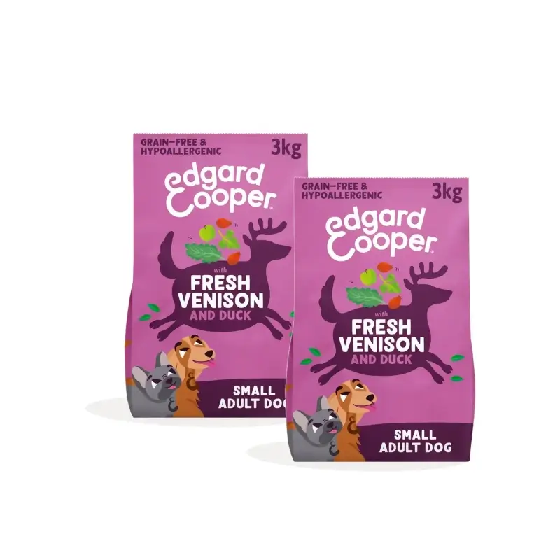 Edgard & Cooper Pienso Perro Adulto Mini Venado y Pato, Pack 2 x 3 kg