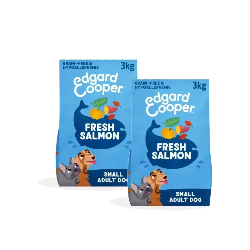 Edgard & Cooper Pienso Perro Adulto Mini Salmón, Pack 2 x 3 kg