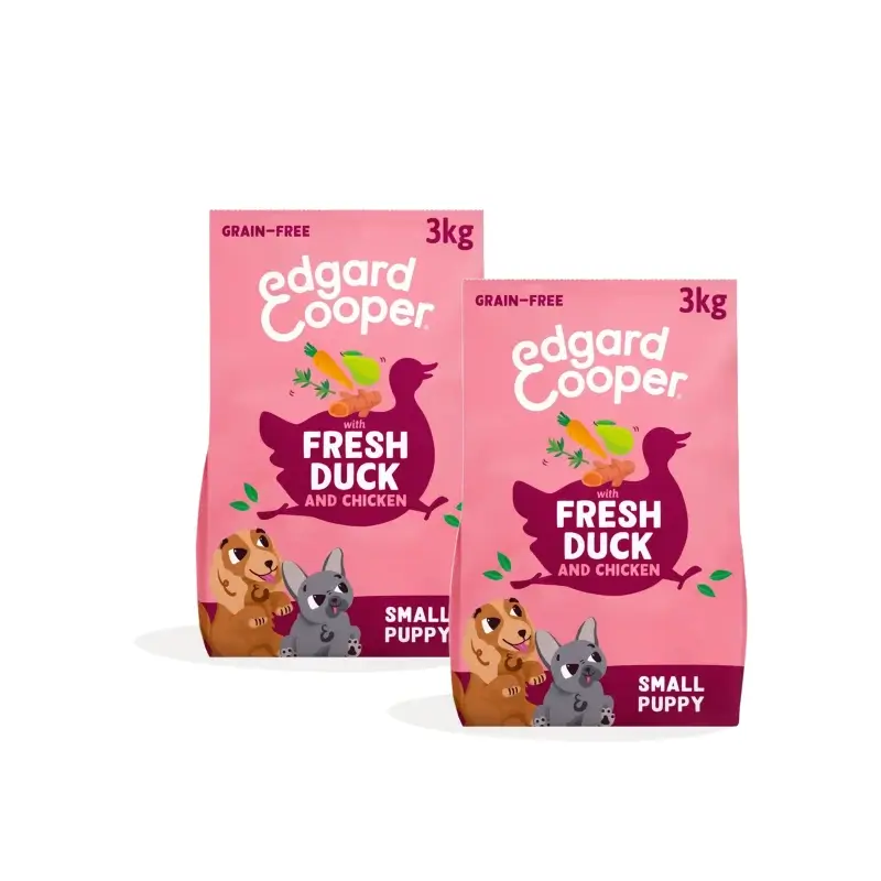 Edgard & Cooper Pienso Cachorro Mini Pato y Pollo, Pack 2 x 3 kg