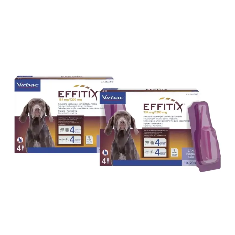 Effitix M Antiparasitarios Perros Medianos 10-20 Kg , pack 2
