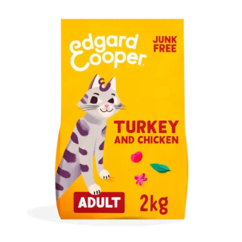 Edgard & Cooper Ração para gatos adultos com peru e frango fresco, 2 kg