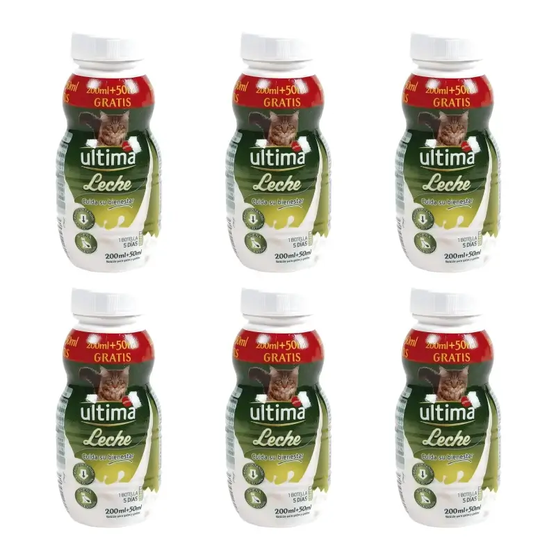 Ultima Leite para Gatos e Gatinhos, 250 ml, embalagem de 6