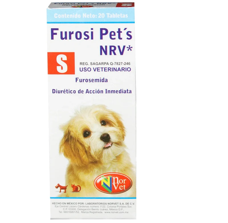 Furosi Pets S/M/L/XL NRV – 6, 28, 50 y 100 mg | 20 Tabletas | Norvet