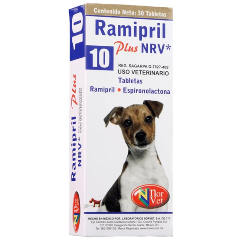 Ramipril Plus 5, 10 y 20 NRV – 30 Tabletas para Perros | Norvet