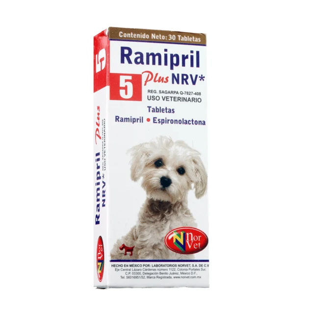 Ramipril Plus 5, 10 y 20 NRV – 30 Tabletas para Perros | Norvet