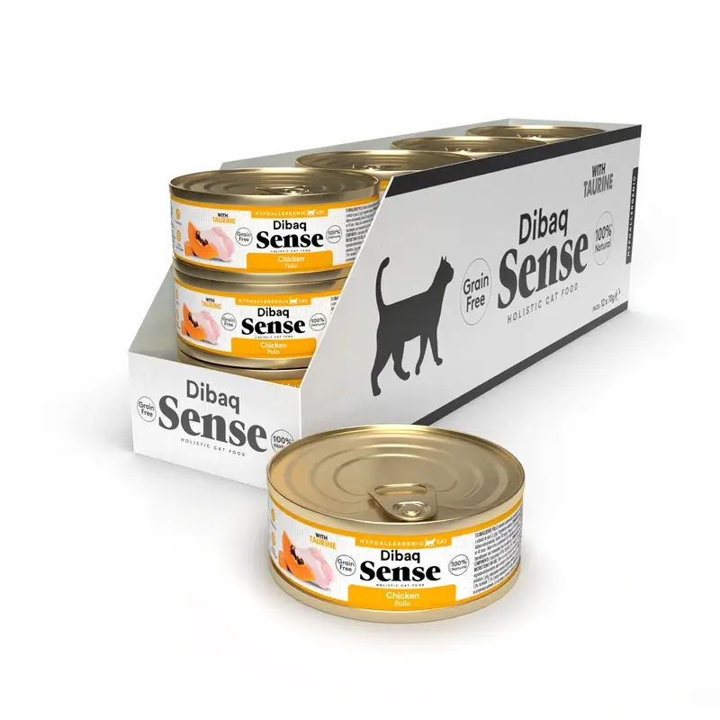 Dibaq Sense Comida Húmida para Gatos com Frango, 12 x 70 g