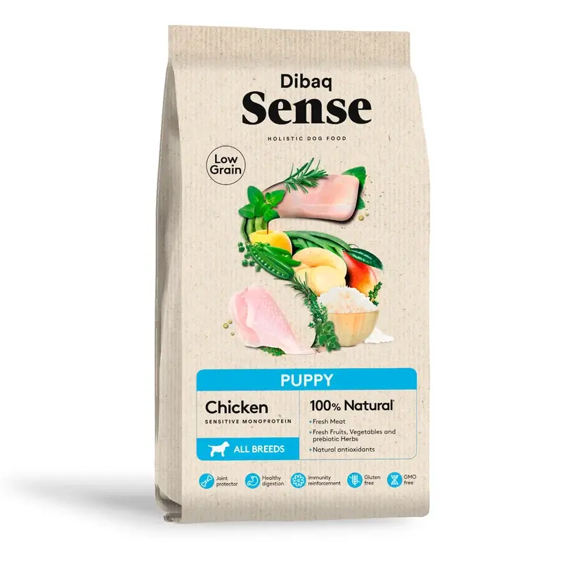Dibaq Sense Ração para Cães com Baixo Teor de Cereais e Frango para Cachorros, 2 kg