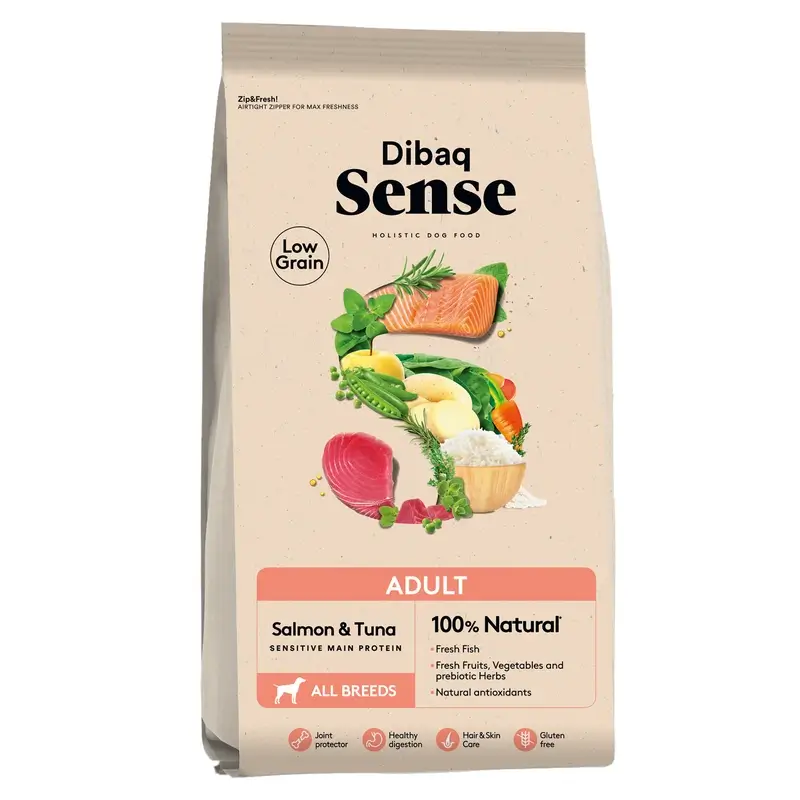 Dibaq Sense Ração para Cães com Baixo Teor de Cereais e Peixe para Adultos, 2 kg