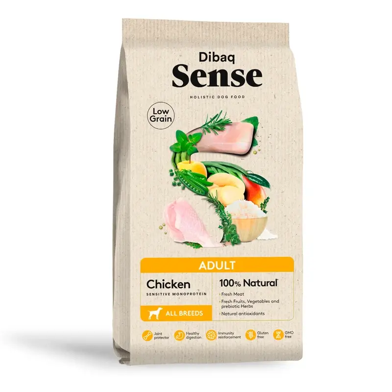 Dibaq Sense Ração para Cães com Baixo Teor de Cereais, Frango, para Adultos, 12 kg