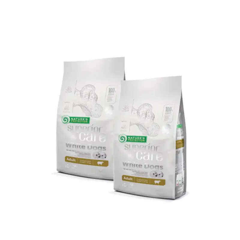 Natures Protection Superior Care White Dogs Pienso Para Perros Adultos Pequeños Y Mini Cordero Pack 2 x 1,5 Kg