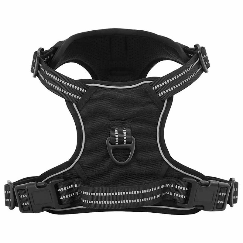 Arnés Para Perros Con Correa Y Collar Ajustable Negro M