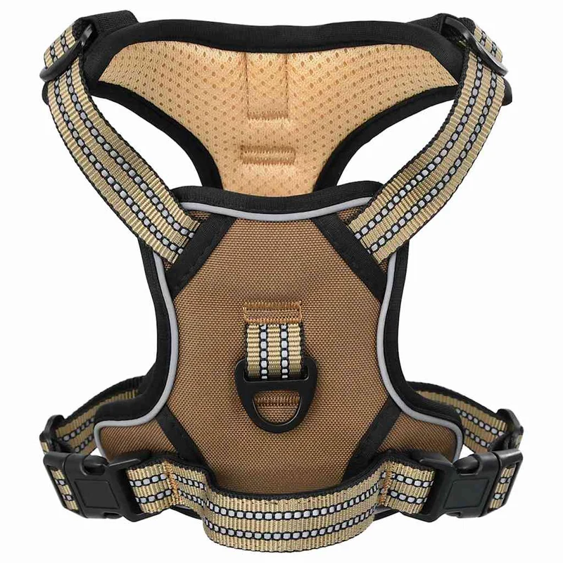 Arnés Para Perros Con Correa Y Collar Ajustable Marrón L