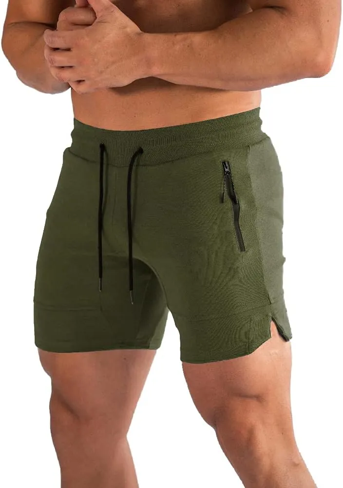 Men's 5" Gym Workout Shorts,Fitted Jogging Short Pants