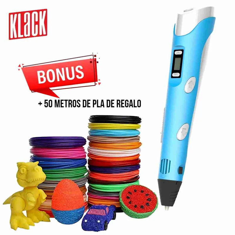 Pack Bolígrafo Lápiz De Impresión 3D Juguete Para Niños + 50 metros de PLA