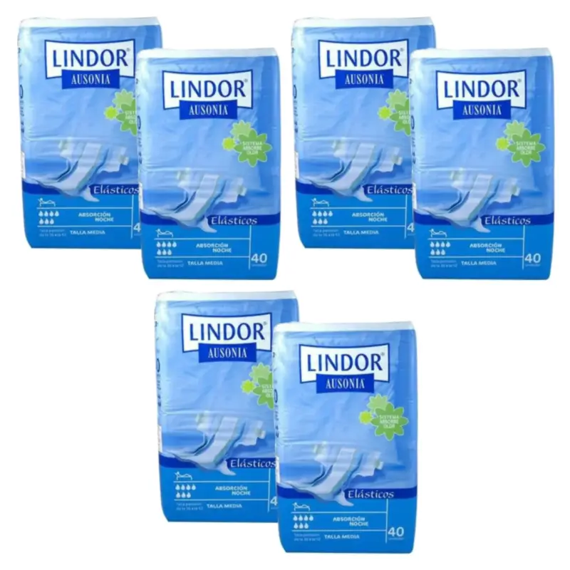 Fraldas Elásticas Lindor para a Noite, Tamanho M, Embalagem de 3 x 80 unidades