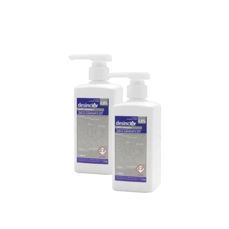 Desinclor Jabón 0,8% (Transparente), Pack 2 x 500 ml