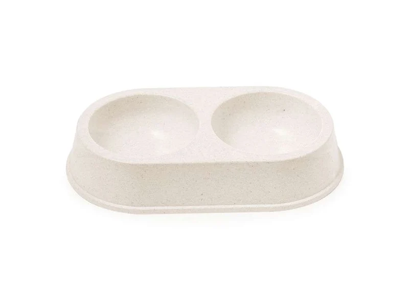 Bowl doble para mascotas de fibra de bambú ecológico y resistente