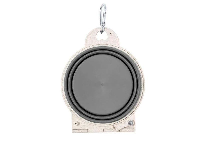Bowl plegable de caña de trigo para mascotas con mosquetón