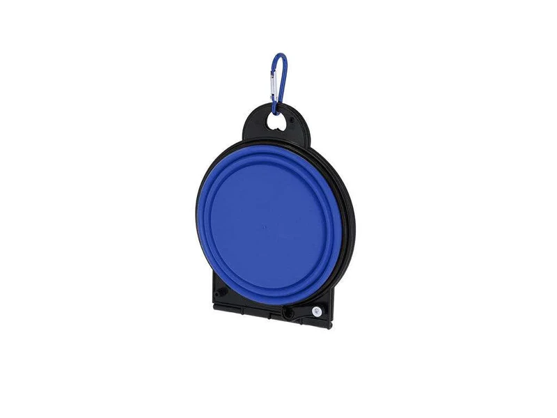 Bowl plegable para mascotas con mosquetón y doble compartimento 450 ml
