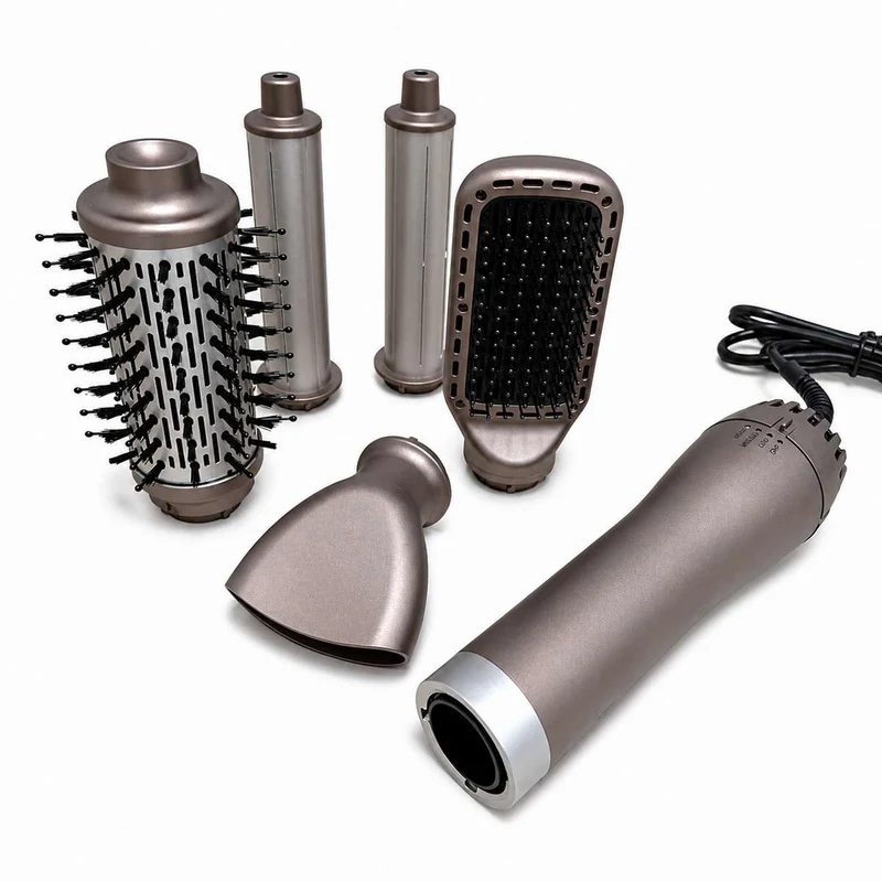 Cepillo Secador Moldeador Multifunción 5 en 1 Almalux® 900W con Rizadores efecto Coanda, Cepillos y Boquilla Concentradora