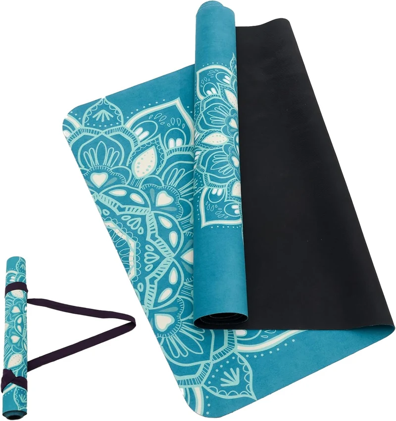 Yoga Mat Non-Slip, Exercise Suede Mat with Carrying Bag for Home Yoga