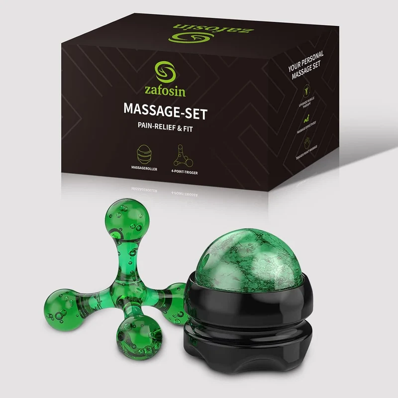 Massage Set Including Manual Massage Ball & Four Trigger Point Finger Hand