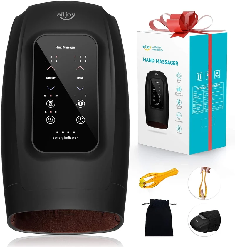 Hand Massager for Arthritis and Carpal Tunnel Relief, Touchscreen Cordless