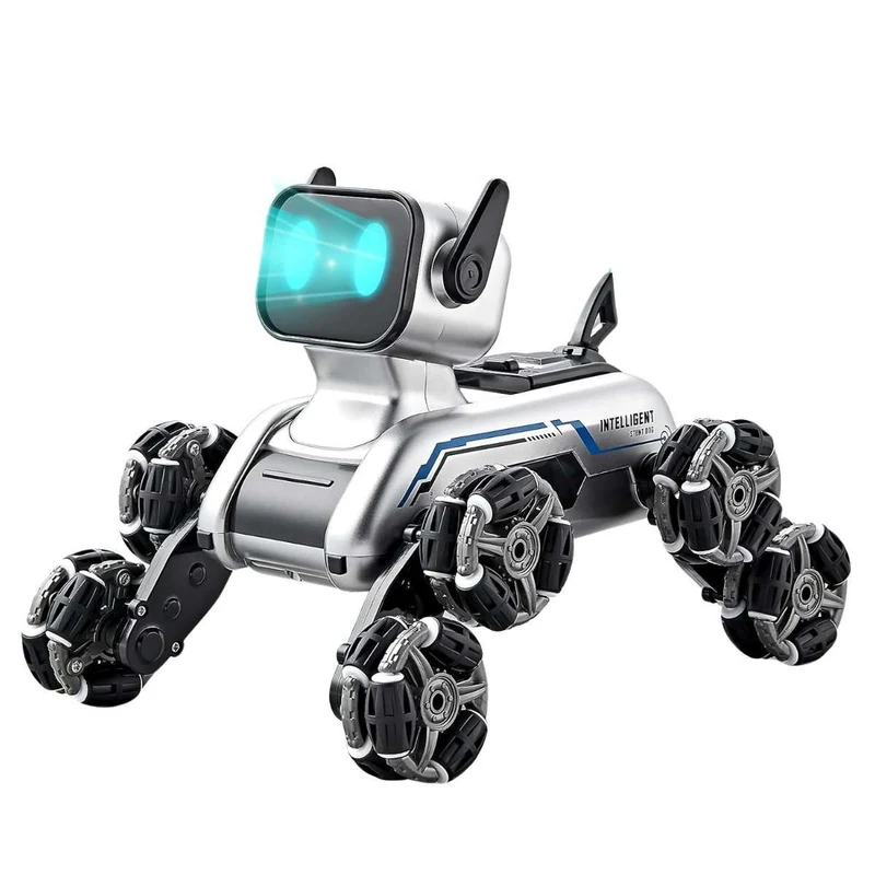Robot de Juguete Almalux® con Forma de Perro – Coche RC 8WD con Control Remoto y Sensor de Mano | Luces y Sonido | Recargable | Para Niños de 6 a 13 años