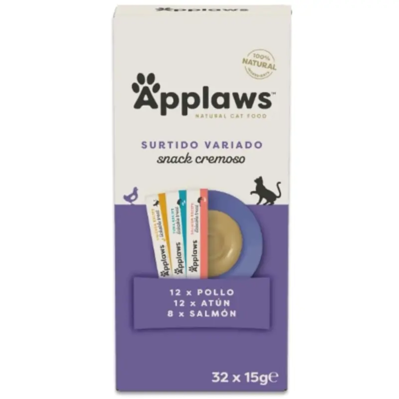 Applaws Cat Snack Lickable - Sortido Variado, 4x8x15 g