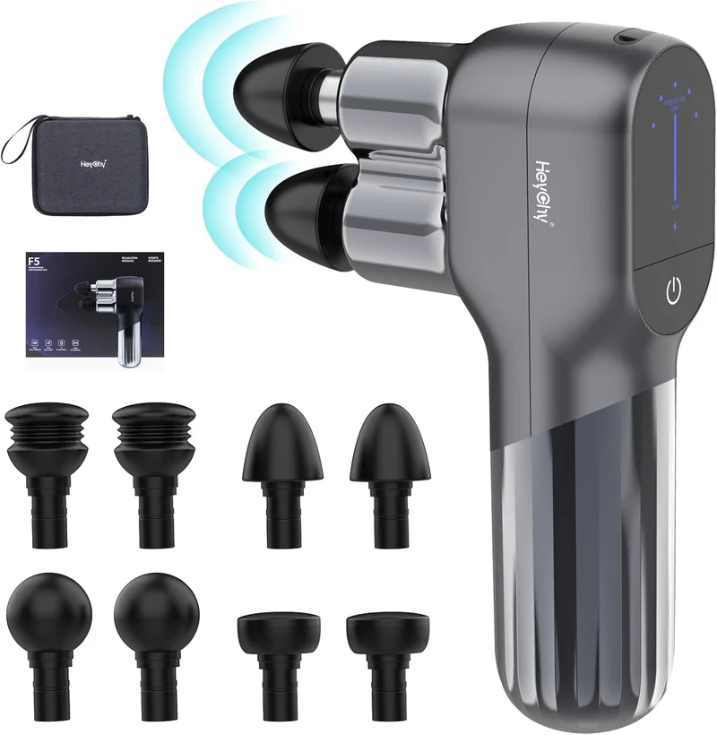 Mini Massage Gun with Double Heads, Deep Tissue Percussion Muscle Massage
