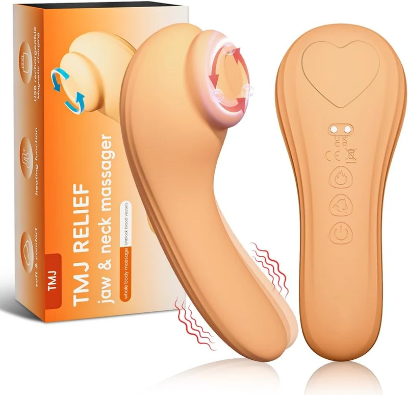 Jaw Massager,Neck Massager with Rolling,Vibrating and Heating
