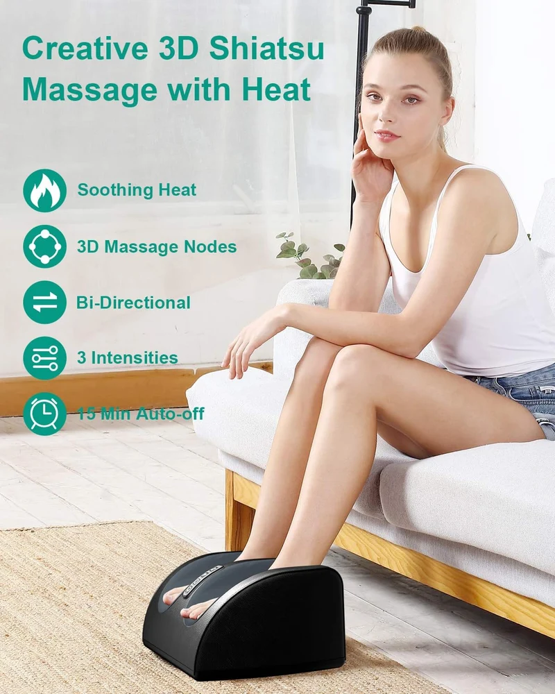Foot Massager Machine with Heat, Foot and Calf Massager with Massage Roller