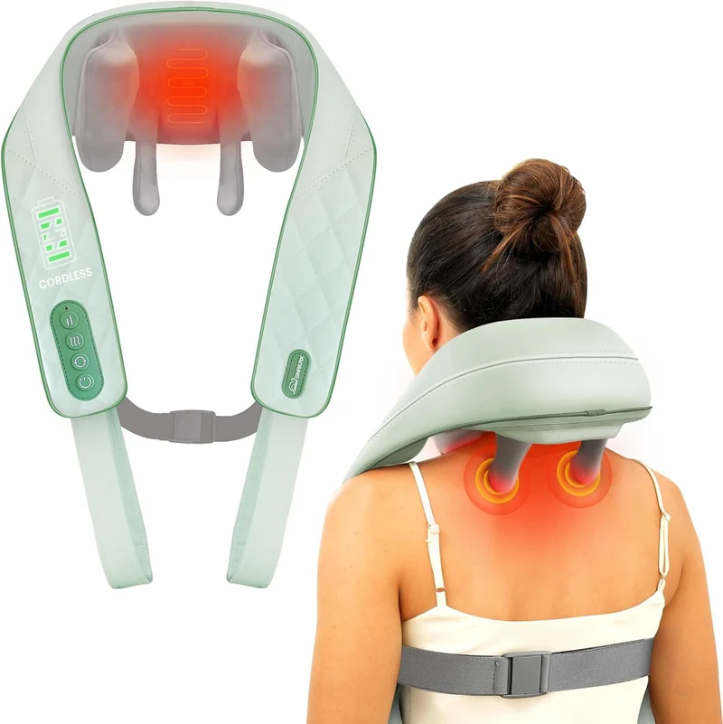 Cordless Neck Shoulder Massager with Soothing Heat
