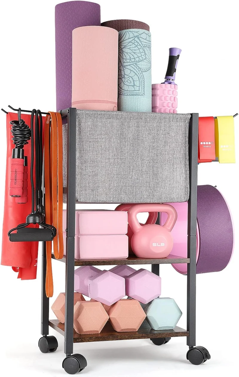 Yoga Mat Storage Rack Home Gym Equipment Workout Equipment Organizer