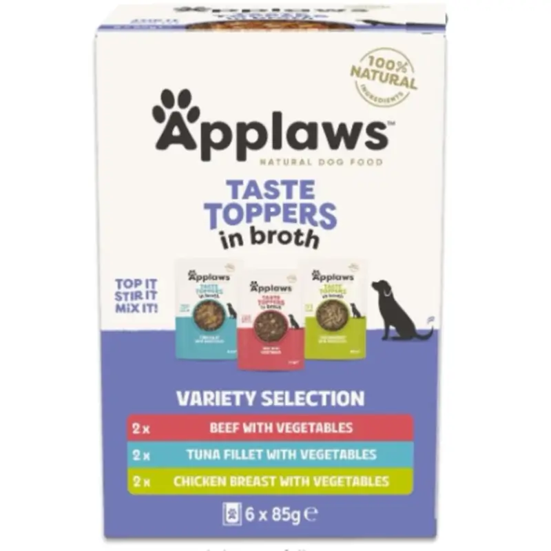 Applaws Dog Sobre Topper Surtido Caldo Multipack, 6x85 gr