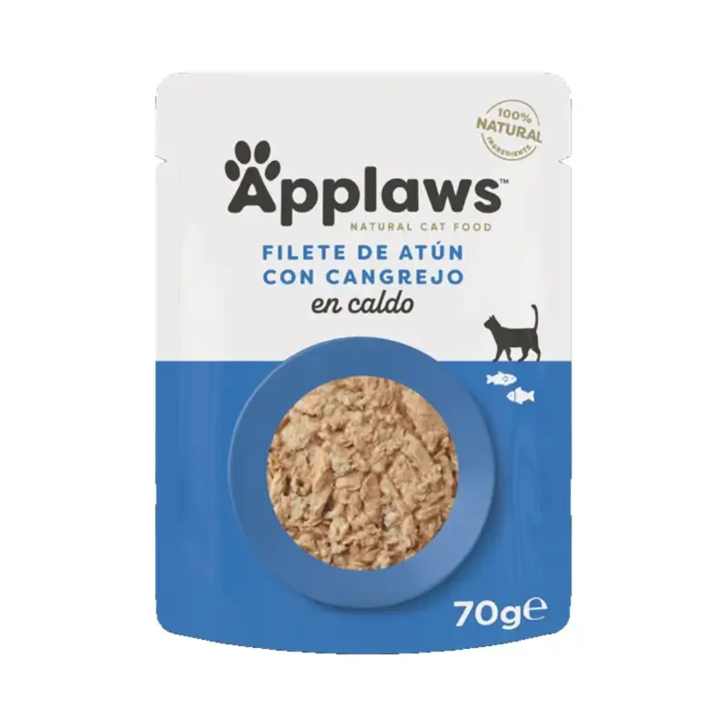 Applaws Cat Sobre Atun Y Cangrejo En Caldo, 12x70 gr