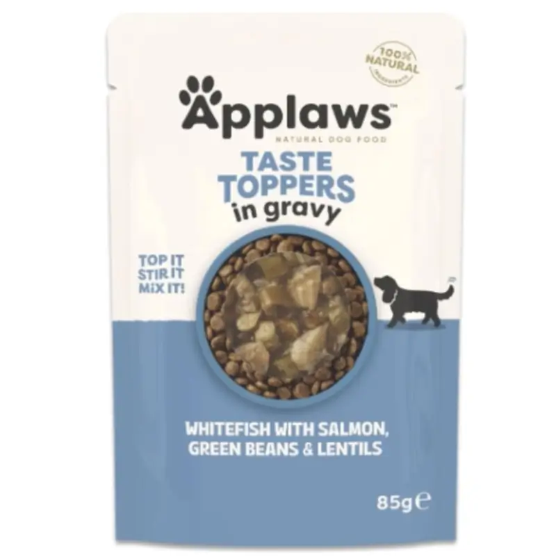 Applaws Dog Sobre Topper Peixe (Salmão) e Feijão, 12 x 85 g